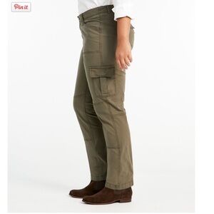 Women's Stretch Canvas Cargo Pants, Mid-Rise Straight-Leg